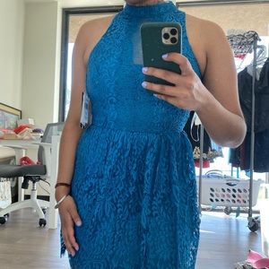 Turquoise Trixxi lace skater/aline dress